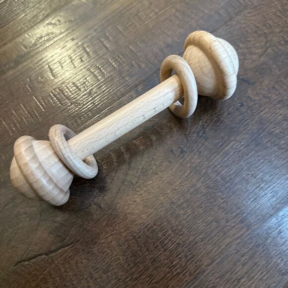 Wooden Baby Rattle Toy – Natural Montessori Style (New Without Tags - Picture 2 of 3